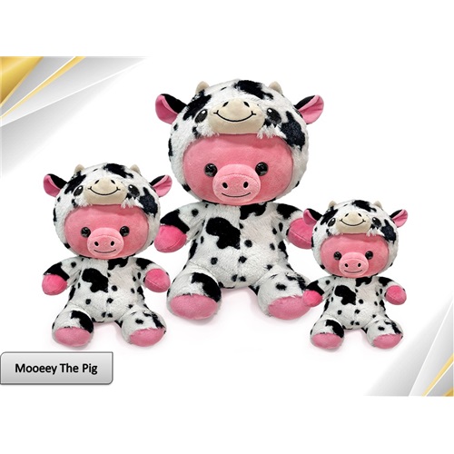 19.5IN 3 ASST. DISGUISIMALS TOTO, MOOEEY AND RIBBIT THE PIGS