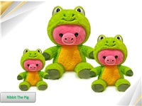 19.5IN 3 ASST. DISGUISIMALS TOTO, MOOEEY AND RIBBIT THE PIGS